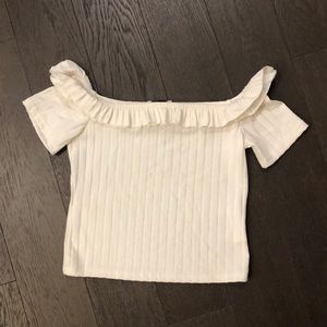 White off the shoulder crop top
